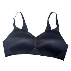 Cacique Lightly Lined No Wire Bra Size 38DD Black Comfort Wireless Flexible